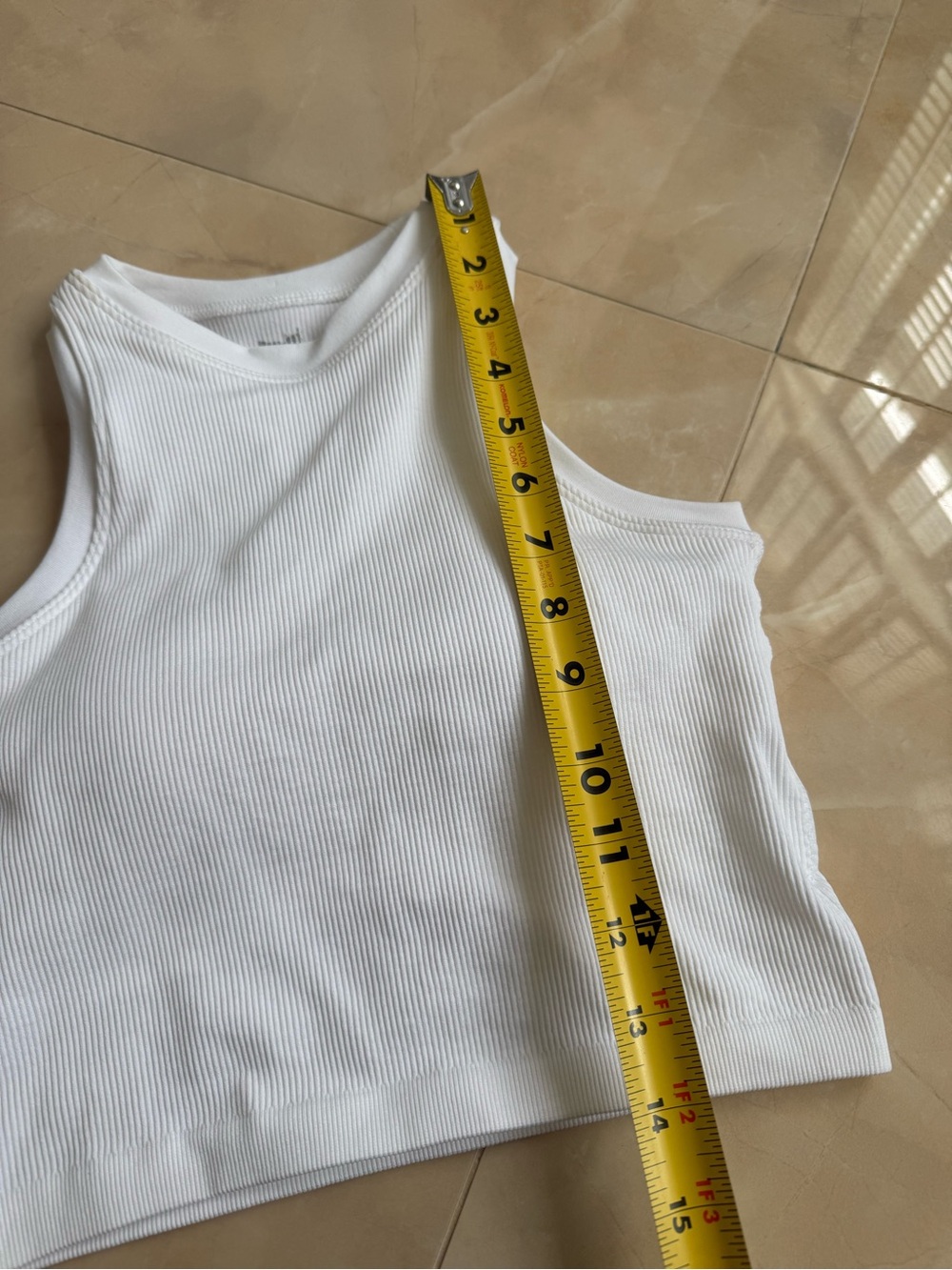 Pro-Fit Seamless Ribbed Crop Tank Top white - Picture 3 of 7